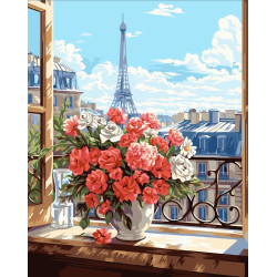 2024Malen-nach-Zahlen-Set „Fenster nach Paris“ 40x50 cm W032